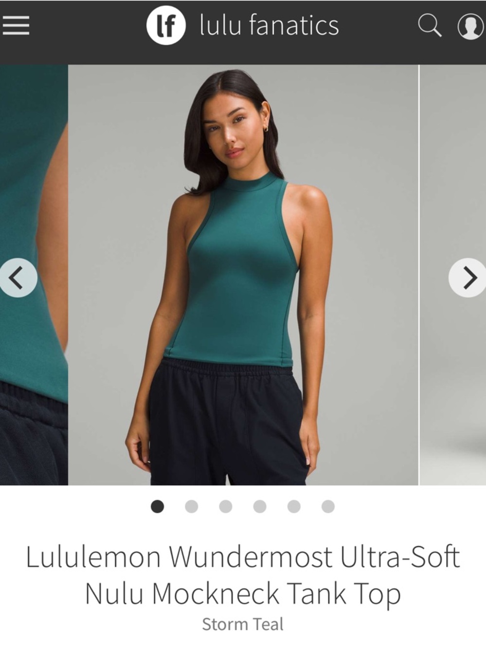 Lululemon Wundermost Nulu Mockneck Tank Top Storm Teal - Picture 6 of 6